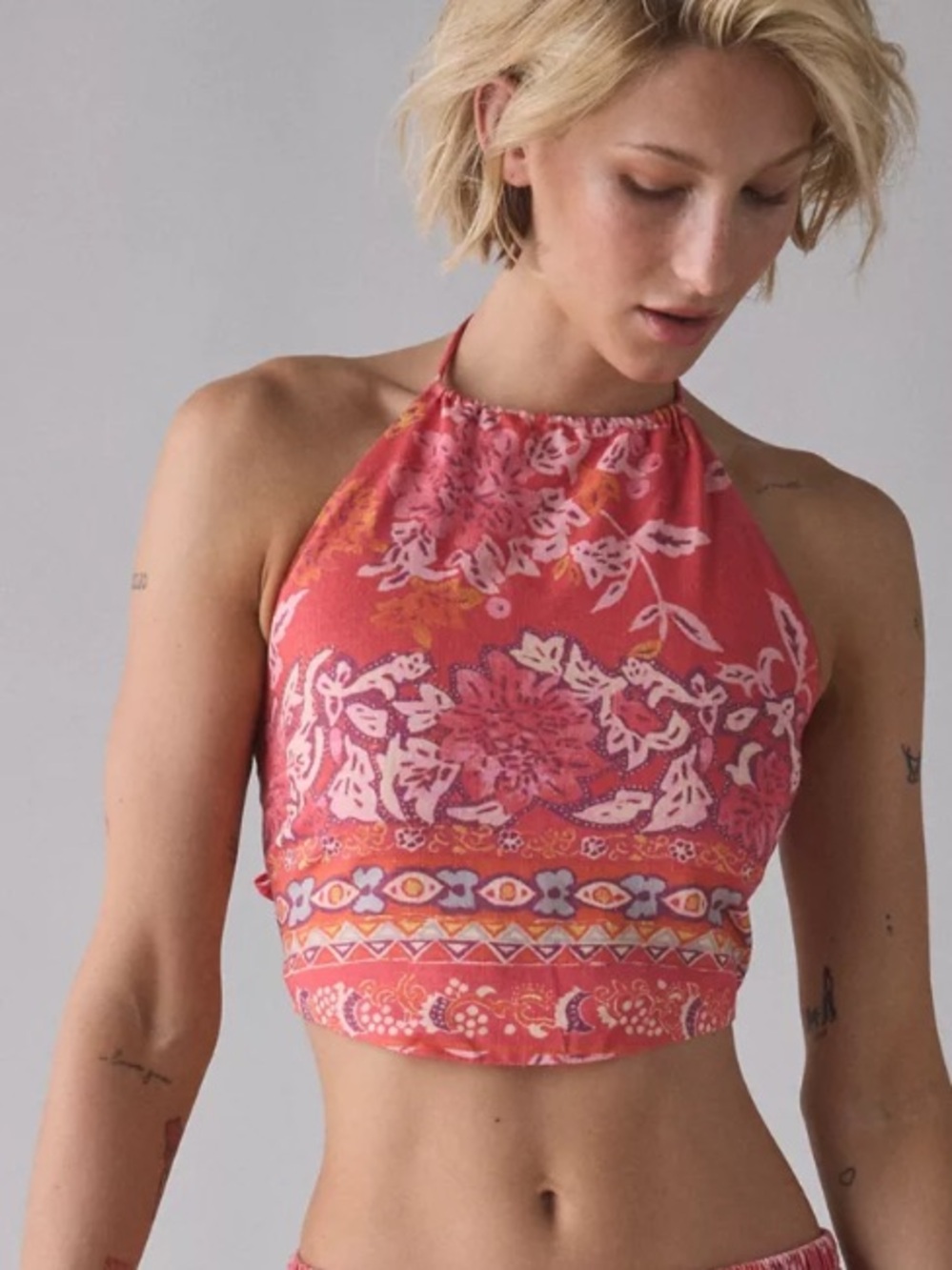 NWT BDG Marcy Halter Tie Back Crop Top